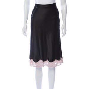 MIGUELINA Satin Silk Knee-Length Skirt sz 0 XS
